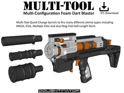 Multi-Tool | 3D Printable High Power NERF Blaster: Digital STL Download